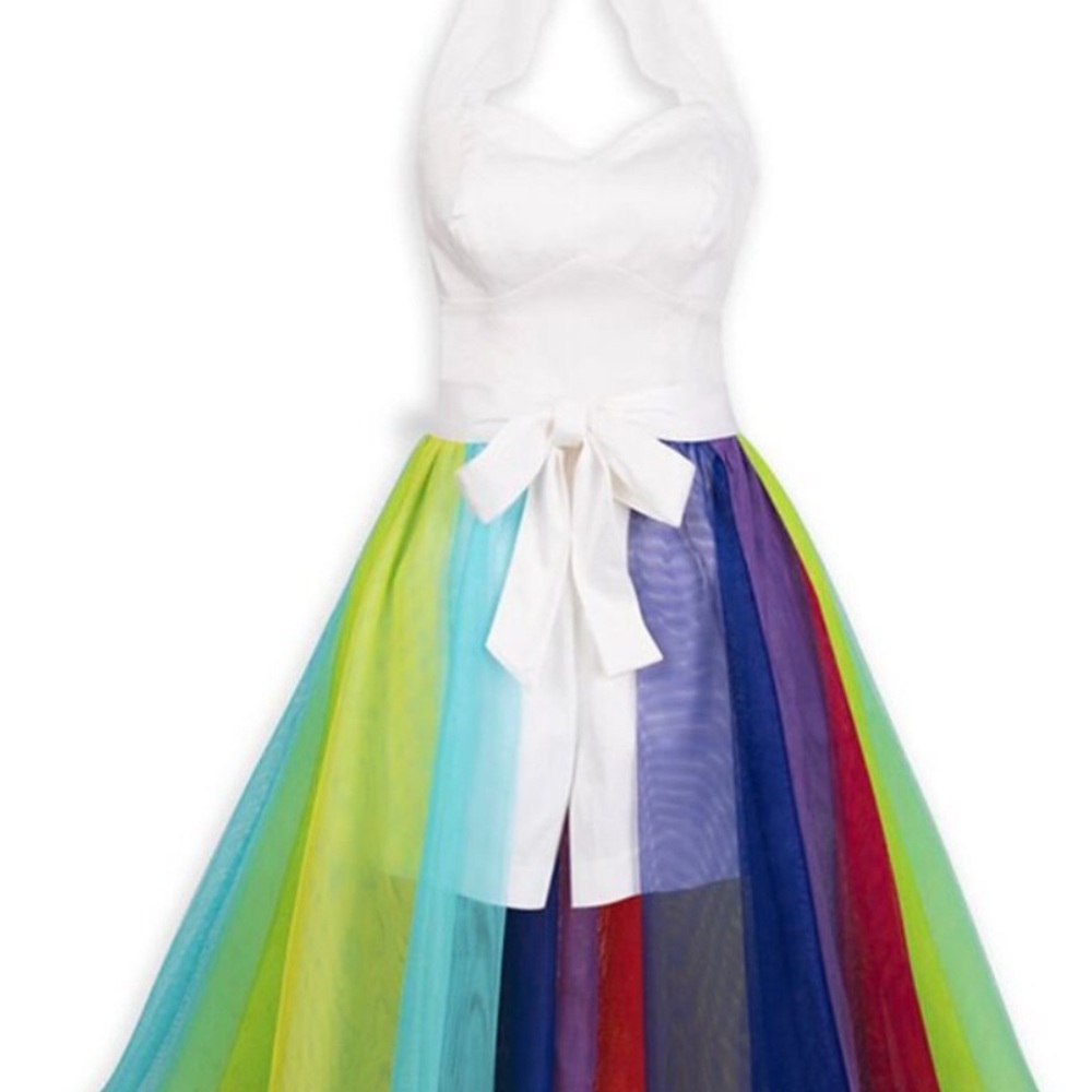 Disney Dress Shop Inside Out Unicorn Colorful Halter Dress with Bow